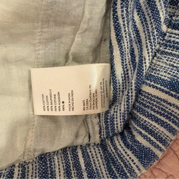 100% Cotton Free People Navy and Cream Striped Pants - Picture 6 of 10